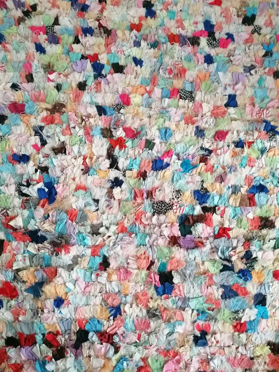 64,5" x 43" Moroccan Hand Knotted Rug, Colorful Bohemian Rug