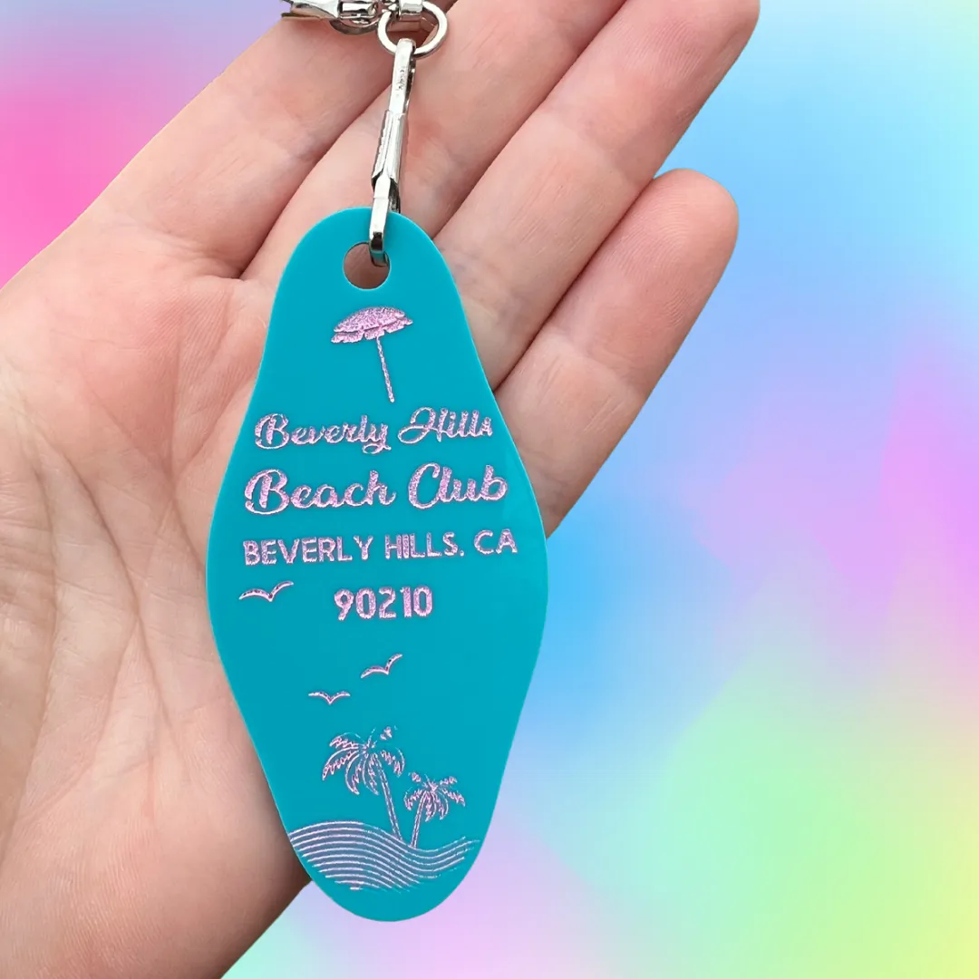 Beverly Hills Beach Club Keychain 90210