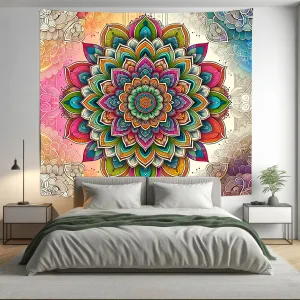 Bohemian Colourful Joy Indian Mandala Tapestry Psychedelic Wall Hanging Boho Decor