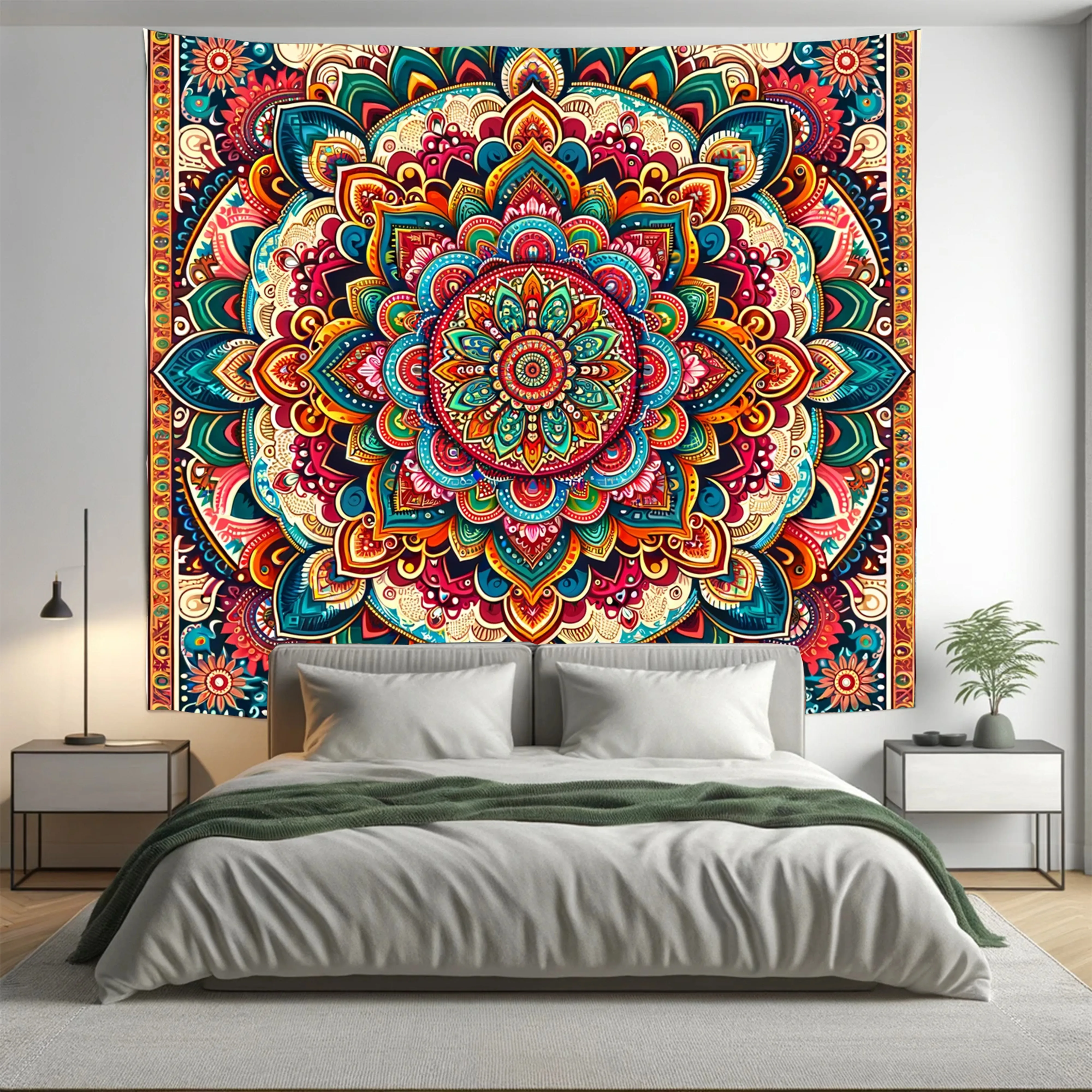 Colourful Indian Mandala Tapestry Psychedelic Wall Hanging Boho Decor