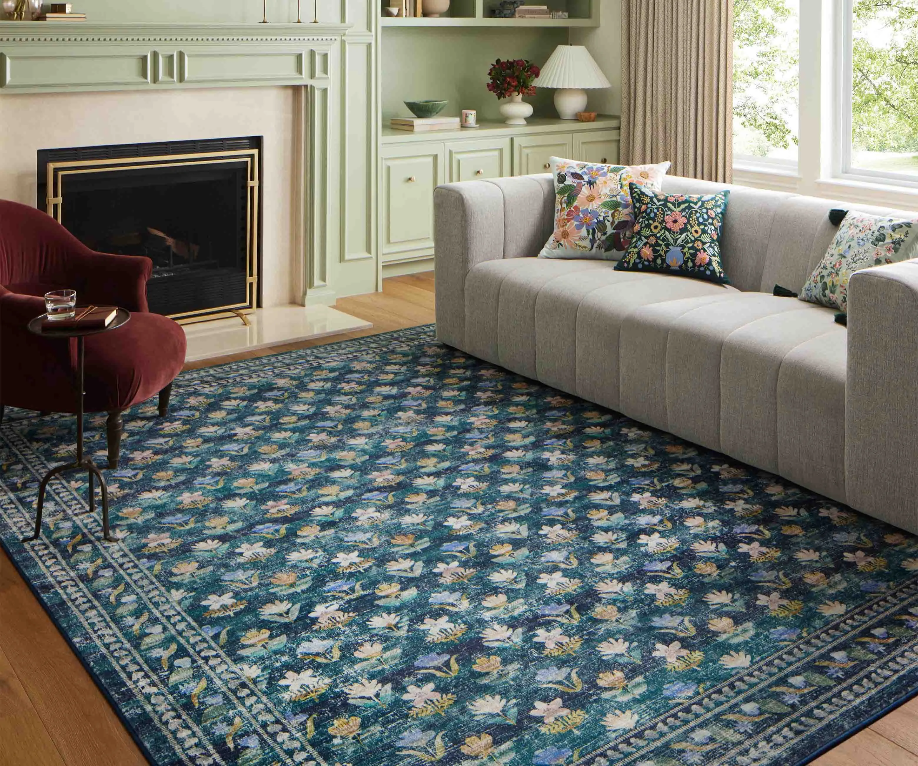 Courtyard Hadley Printed Rug - Emerald