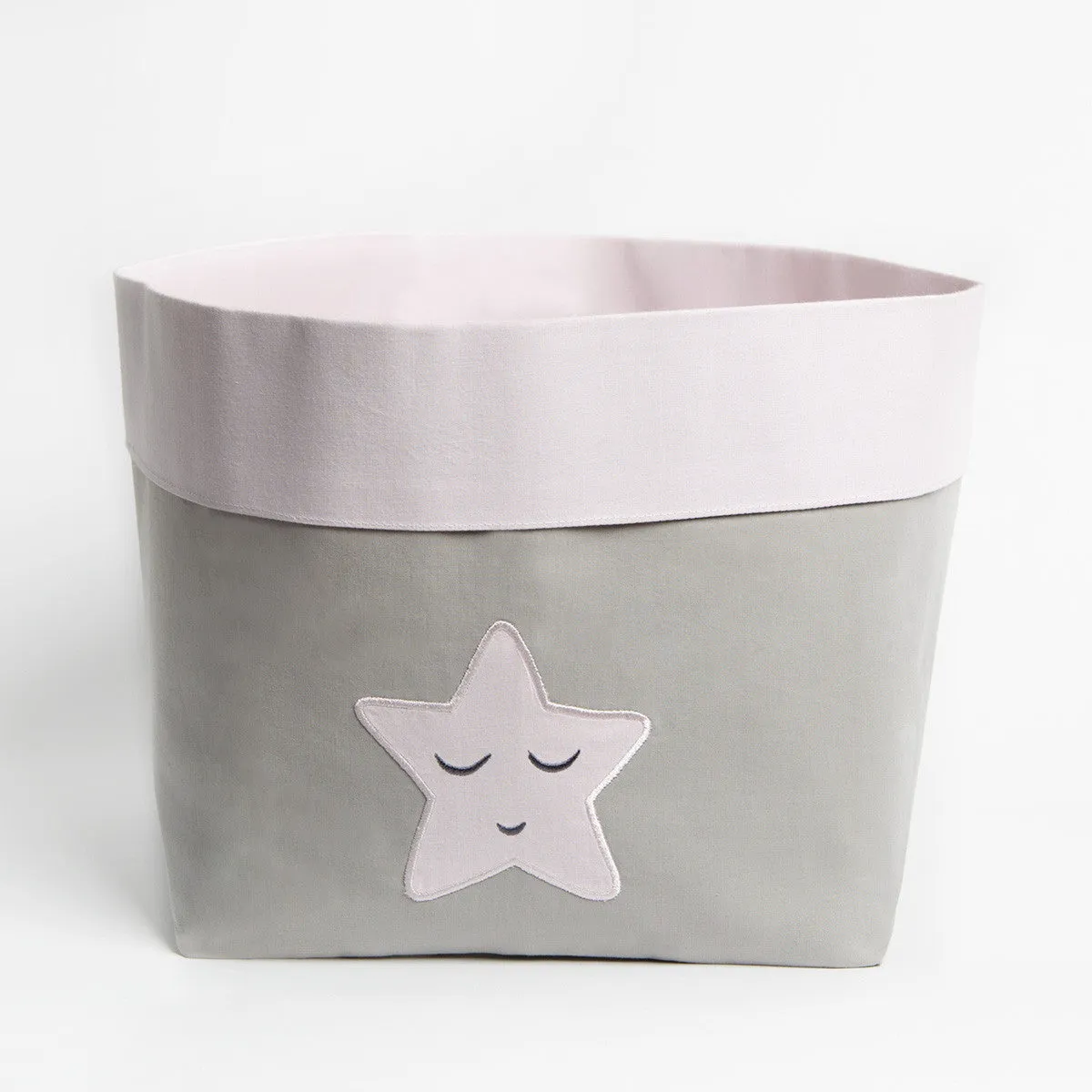 Fabric Storage Baskets <br> Pink Star, Set of 2<br><span style="font-size: 10px;">Can be Personalised</span>