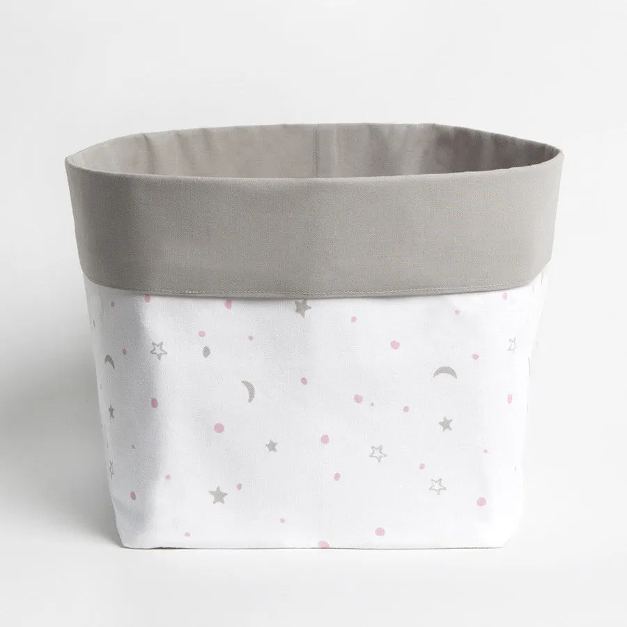 Fabric Storage Baskets <br> Pink Star, Set of 2<br><span style="font-size: 10px;">Can be Personalised</span>