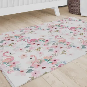 Flamingo Floral Nursery Rug