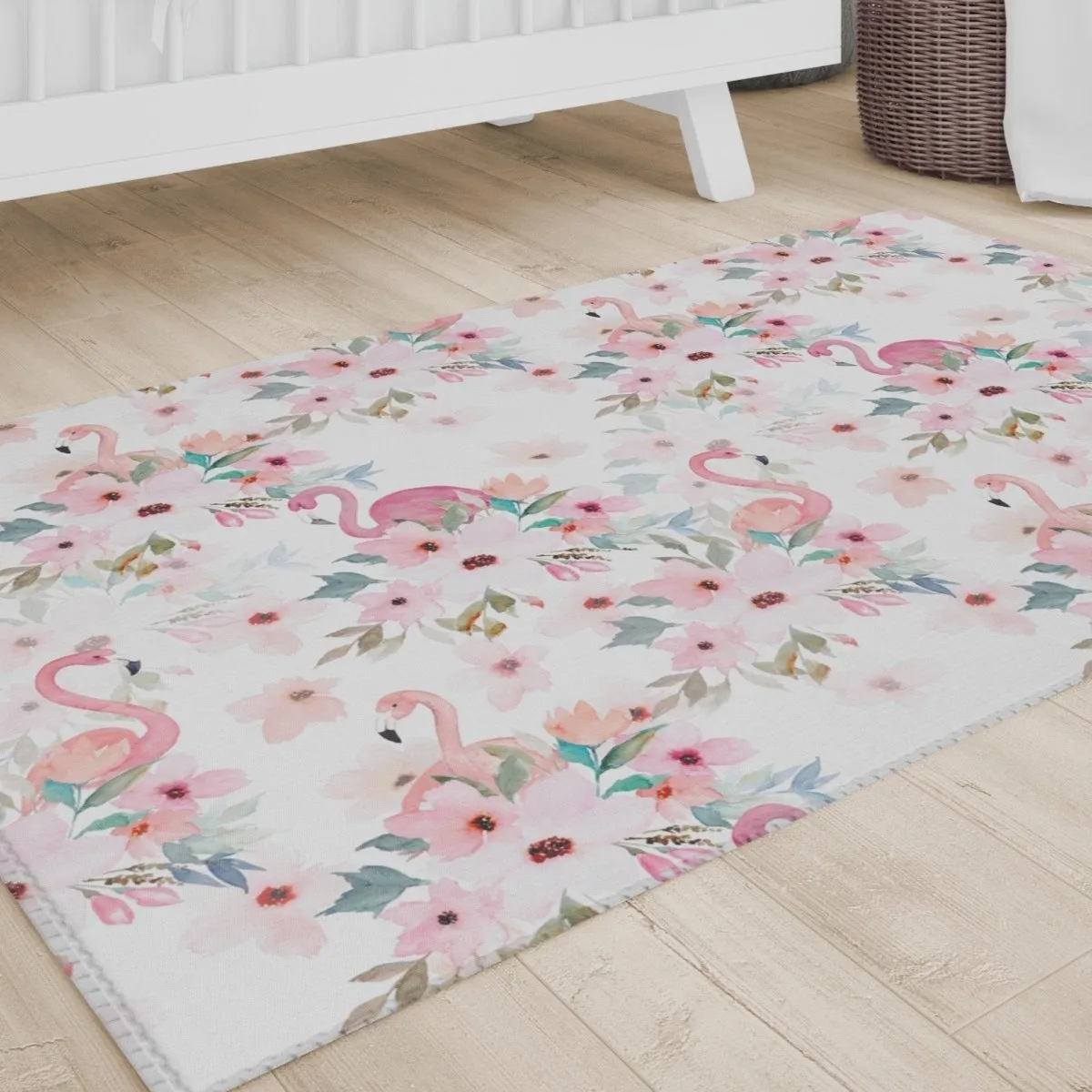 Flamingo Floral Nursery Rug