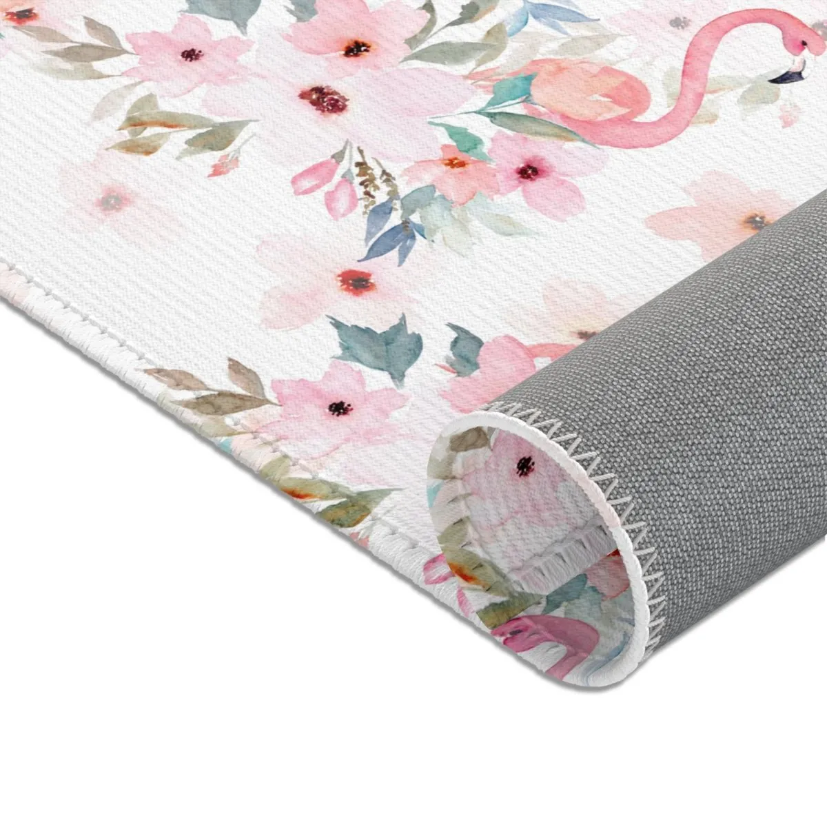 Flamingo Floral Nursery Rug