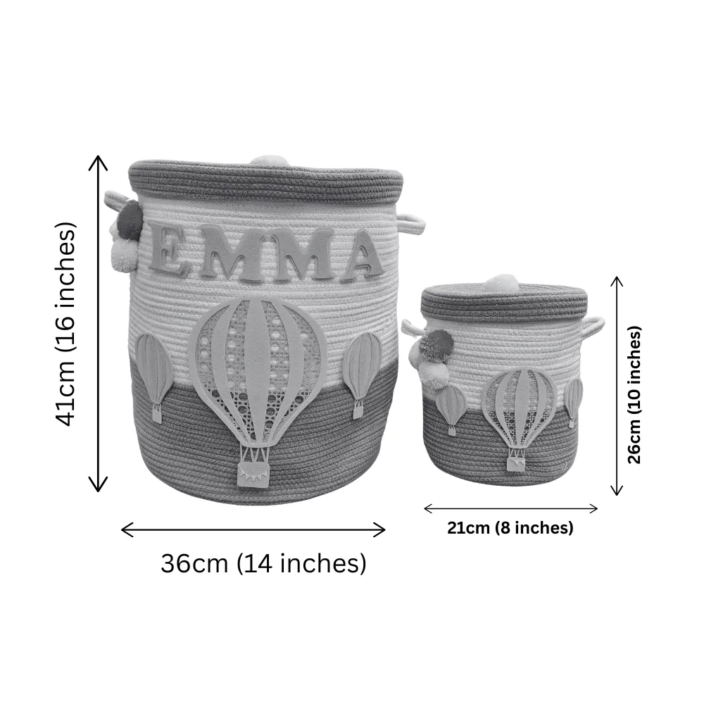Jute Cotton Storage Basket with Lid- Jungle Jive