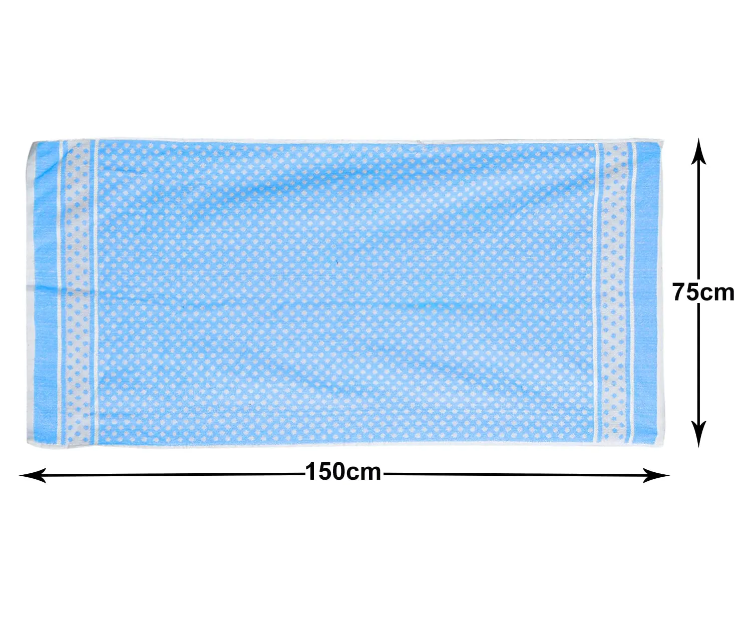 Kuber Industries Multiuses Dot Printed Soft Cotton Bath Towel, 30"x60"(Sky Blue), Standard, 144 GSM