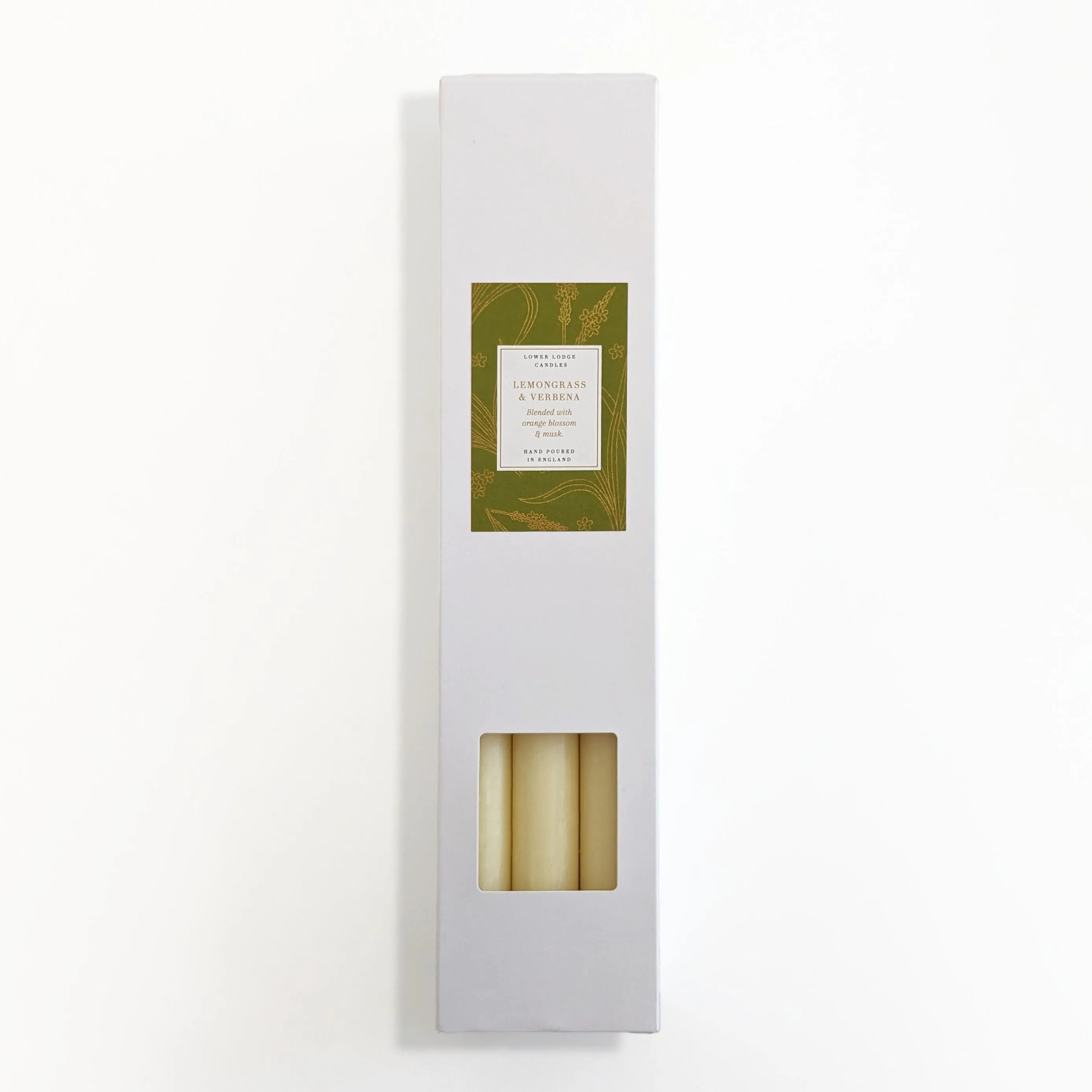 Lemongrass and Verbena Scented Dinner Candles - Set of 6