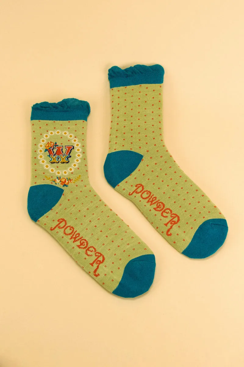 Letter Socks - W