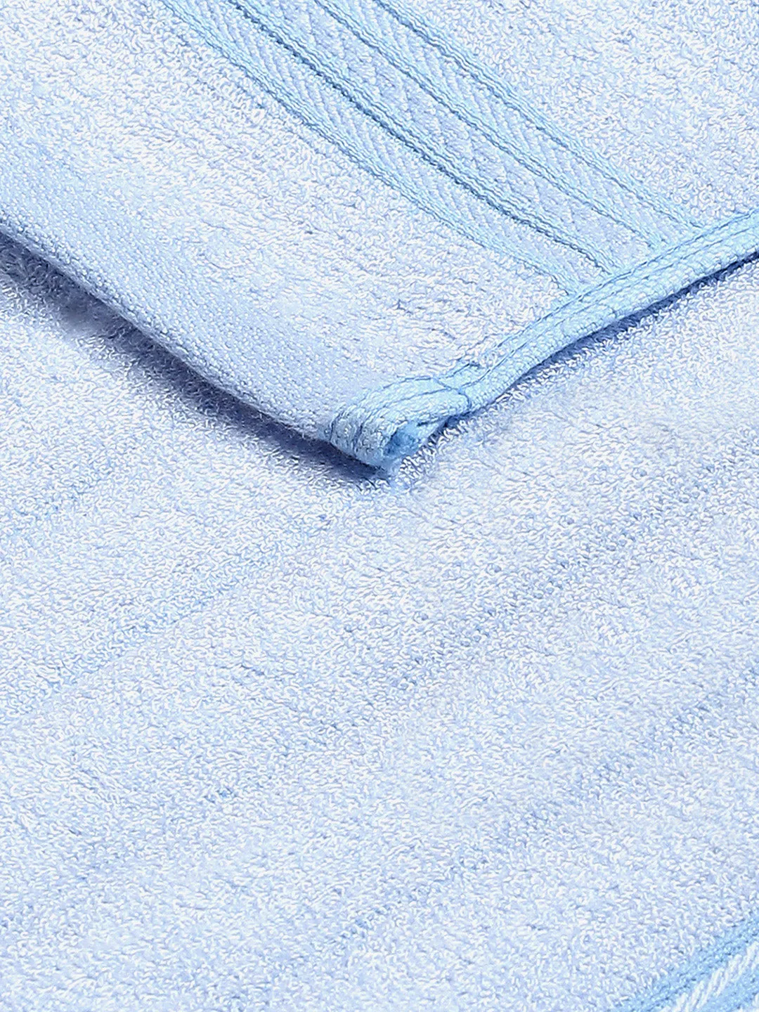 Light Blue Cotton Solid 600 GSM Face Towel (Pack of 4)