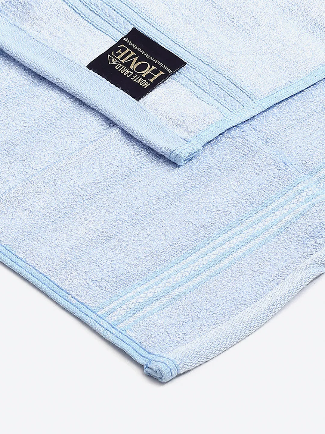 Light Blue Cotton Solid 600 GSM Face Towel (Pack of 4)