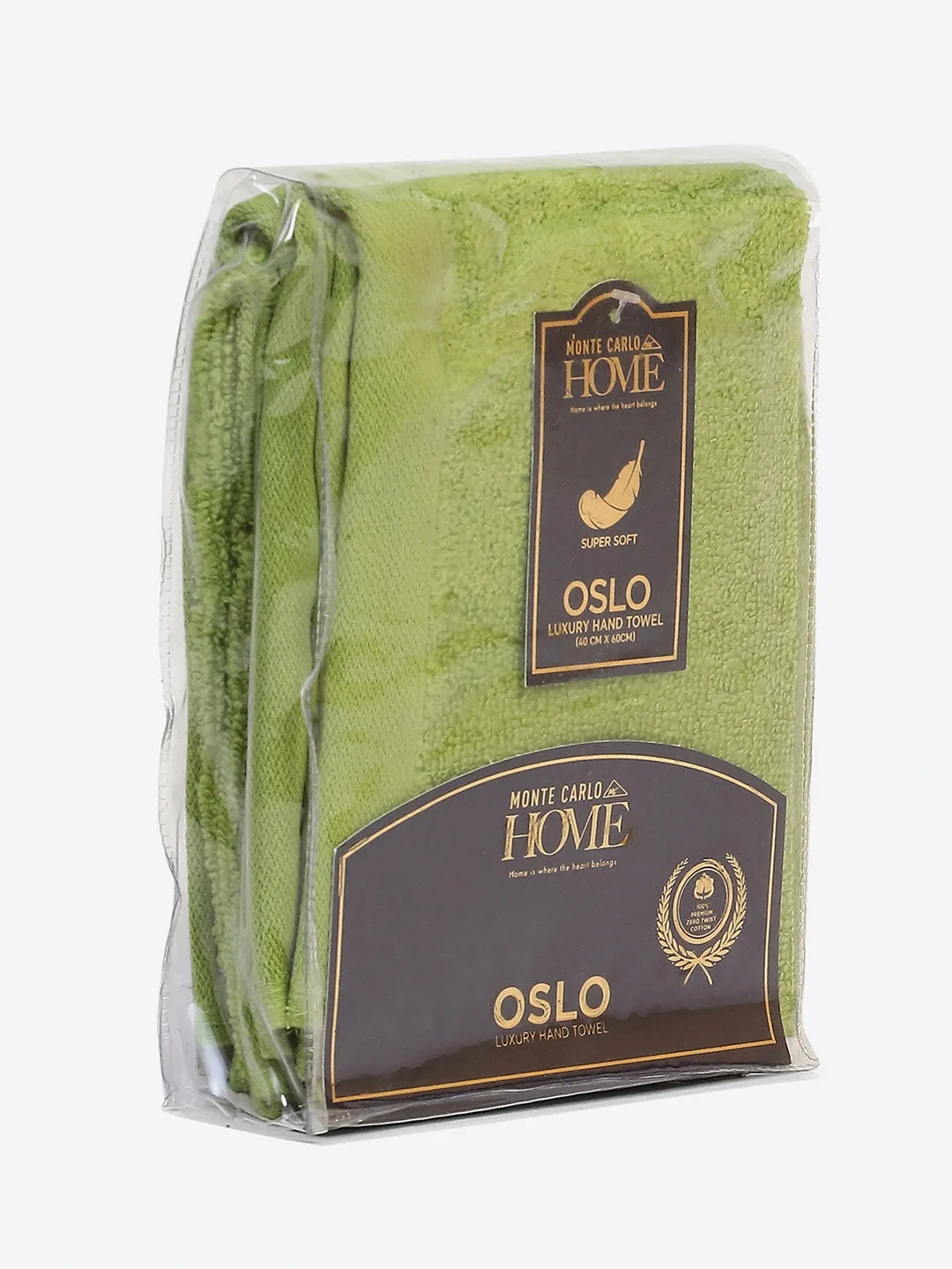 Light Green Cotton Solid 350 GSM Hand Towel (Pack of 2)