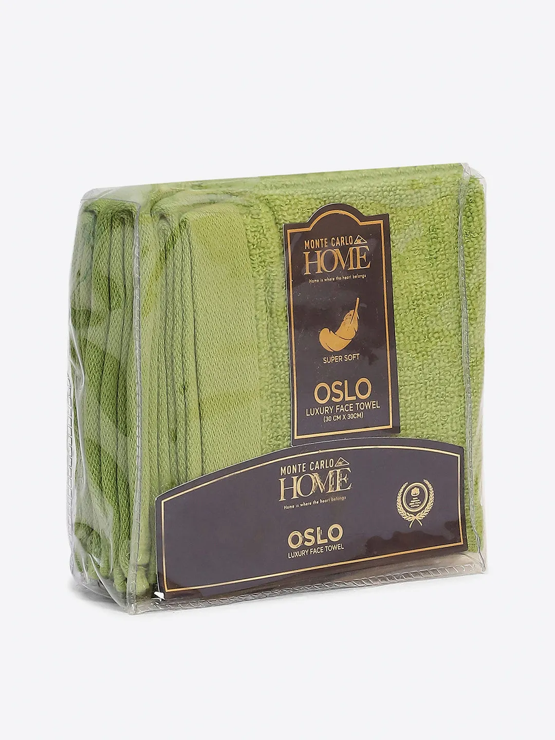 Light Green Cotton Solid 600 GSM Face Towel (Pack of 4)