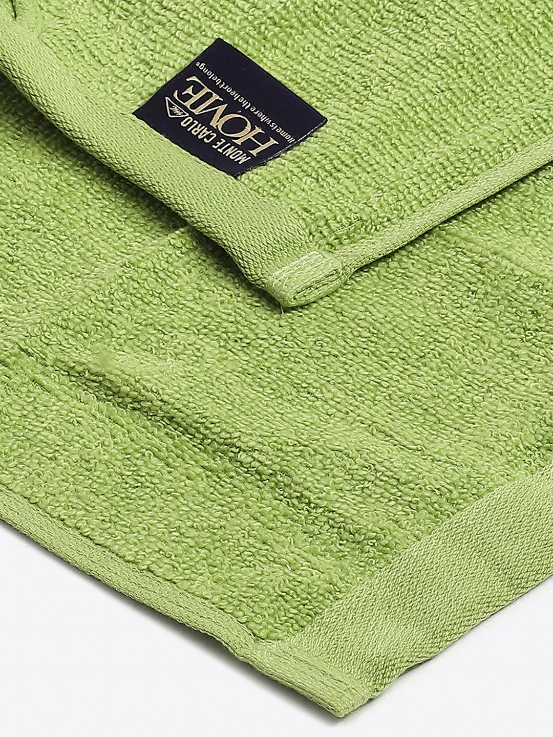 Light Green Cotton Solid 600 GSM Face Towel (Pack of 4)