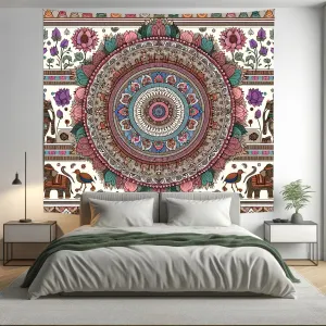 MultiColour Elephant Indian Mandala Tapestry Psychedelic Wall Hanging Boho Decor (Copy)
