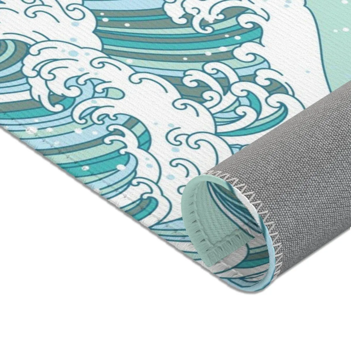 Ocean Tidal Waves Personalized Nursery Rug