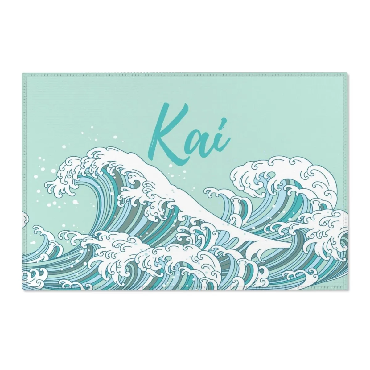 Ocean Tidal Waves Personalized Nursery Rug
