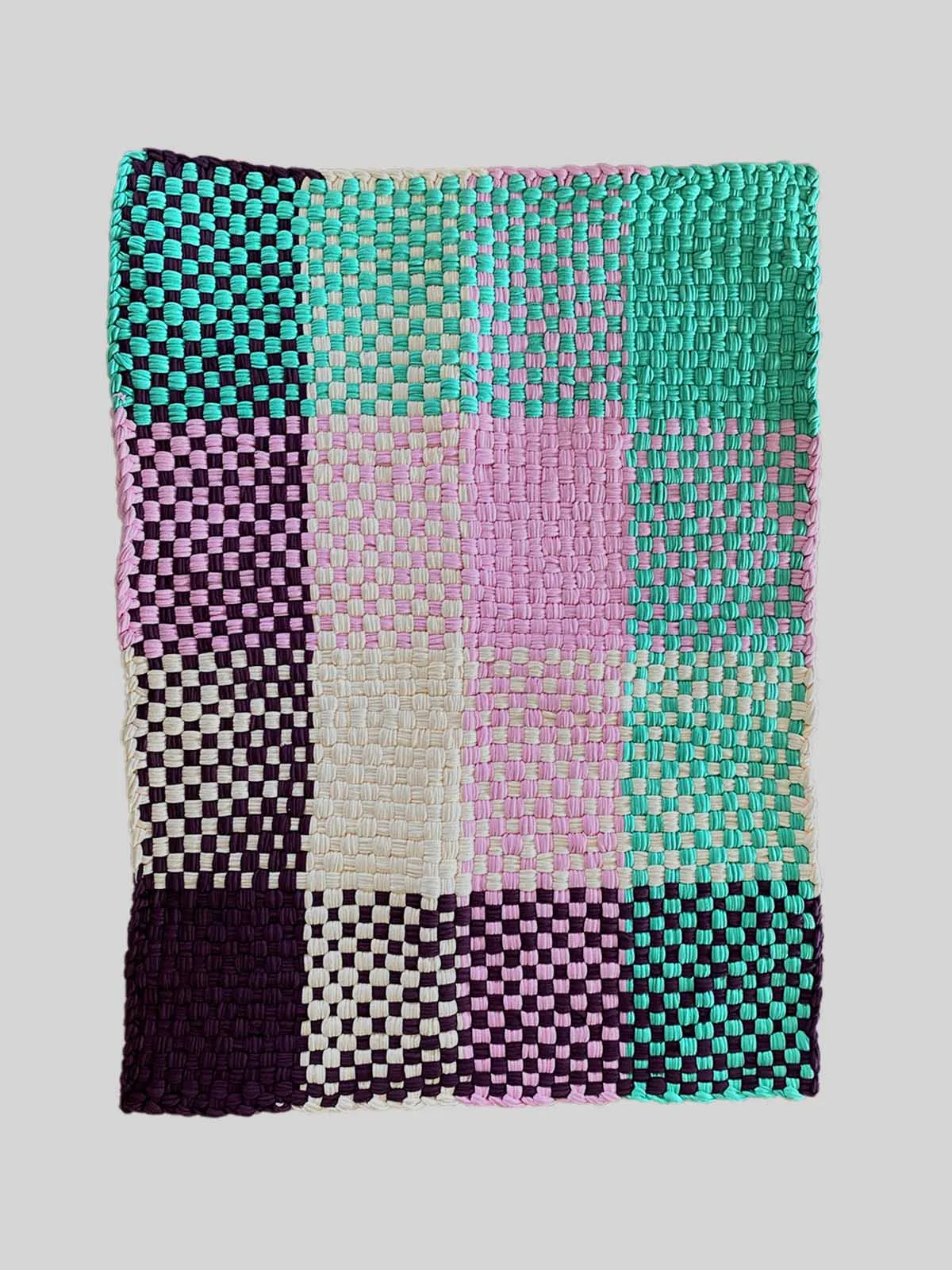 Rectangular Rugs Sea-Green-Pink-Off-White-Burgundy