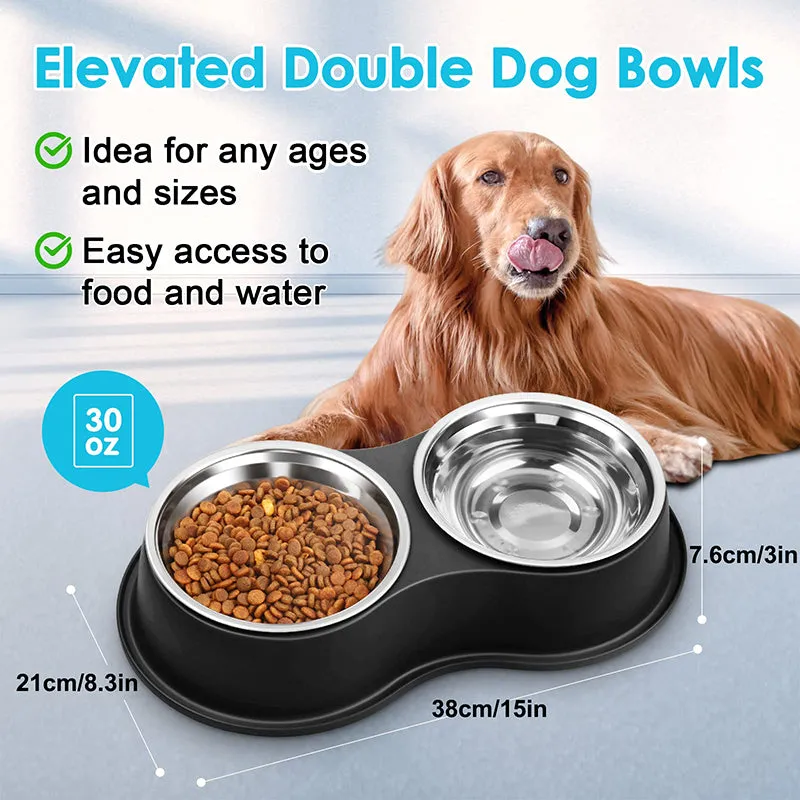 Stainless Steel Anti-Slip Pet Bowls Set