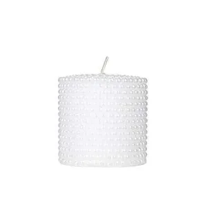 The Decor Affair 1 Pcs Artisanal Creation of Long-Lasting Scented Beaded Candle in Snowy White, Perfect for Creating a Tranquil Atmosphere and Enhancing Relaxation.