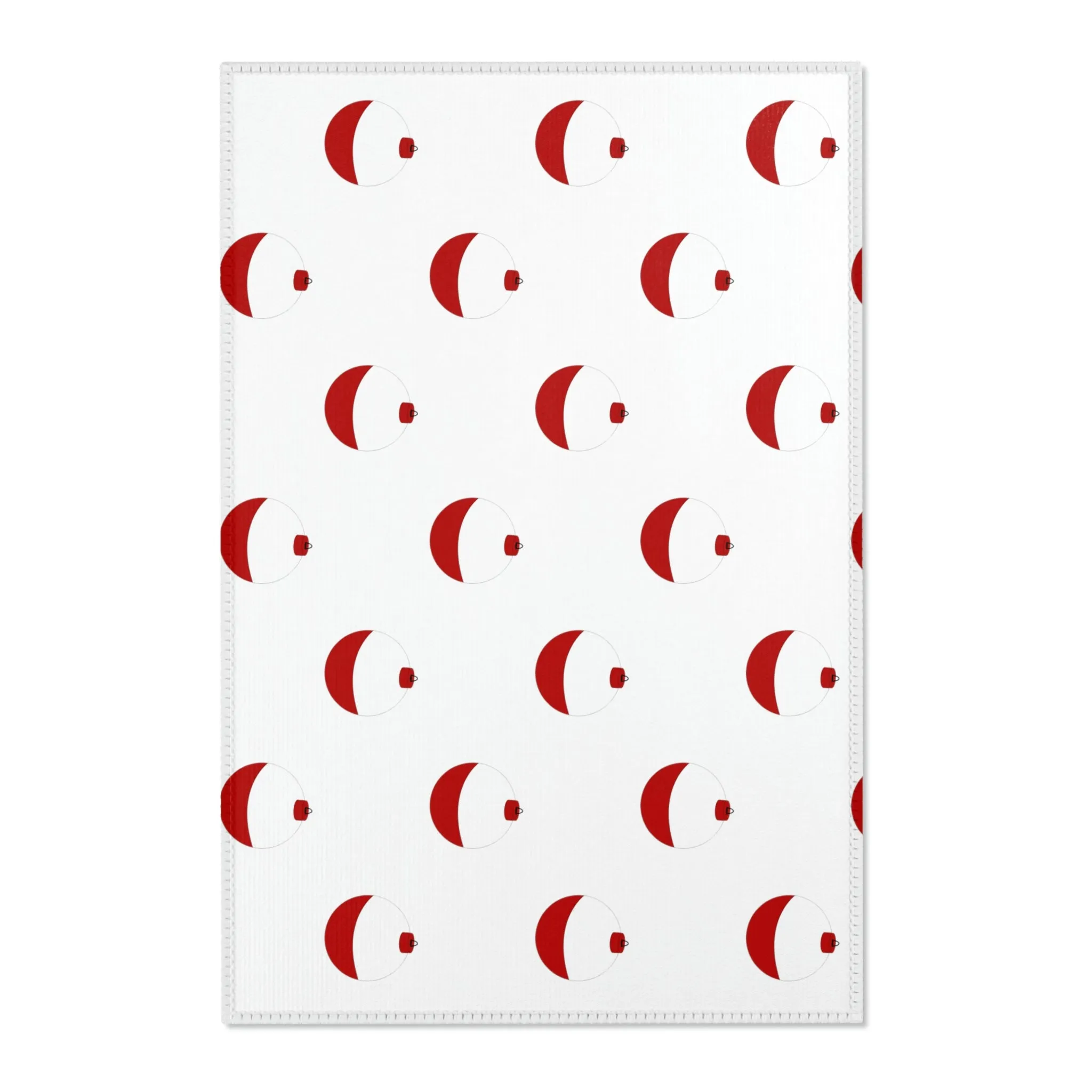 Traditional Red & White Bobber - Pattern - Area Rugs