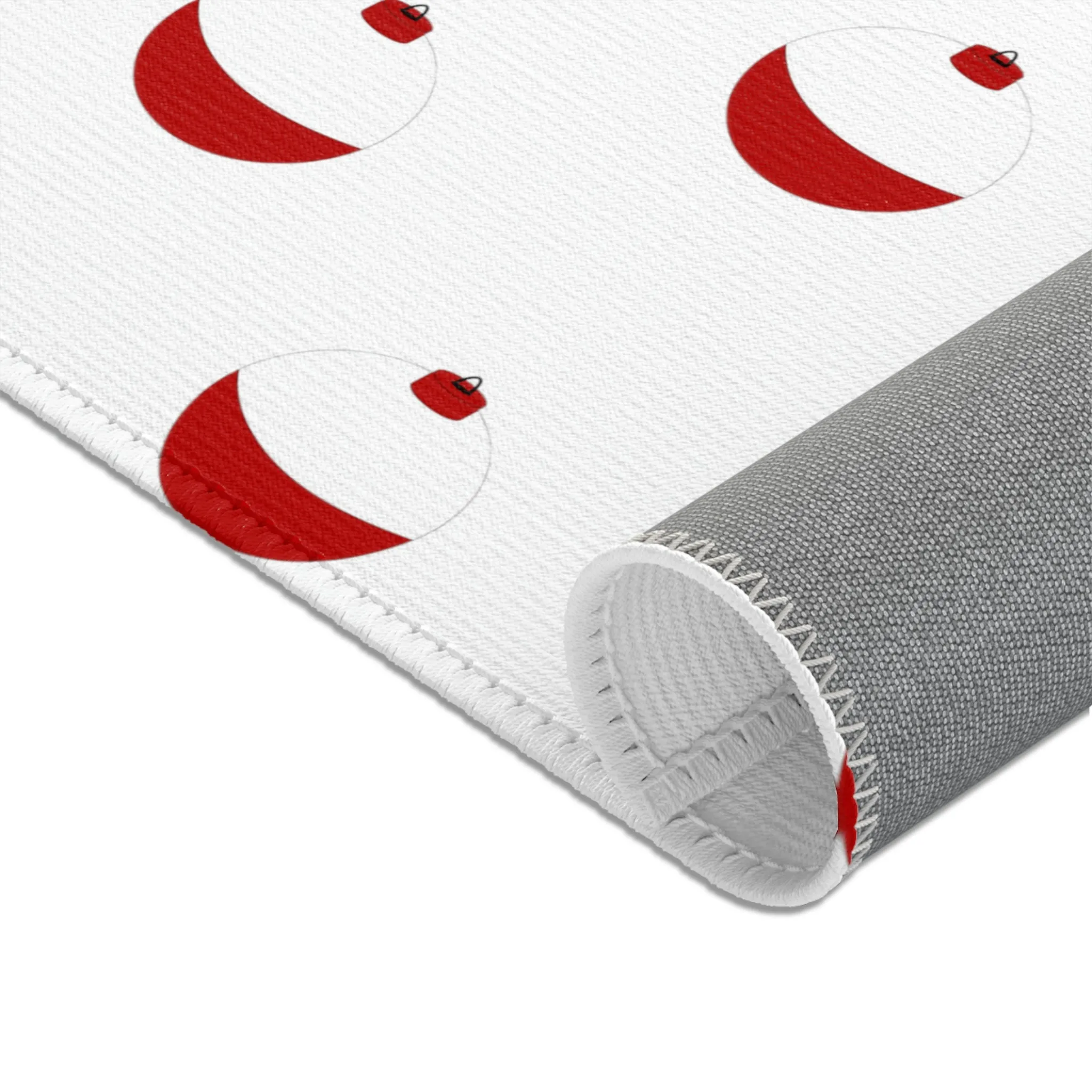 Traditional Red & White Bobber - Pattern - Area Rugs
