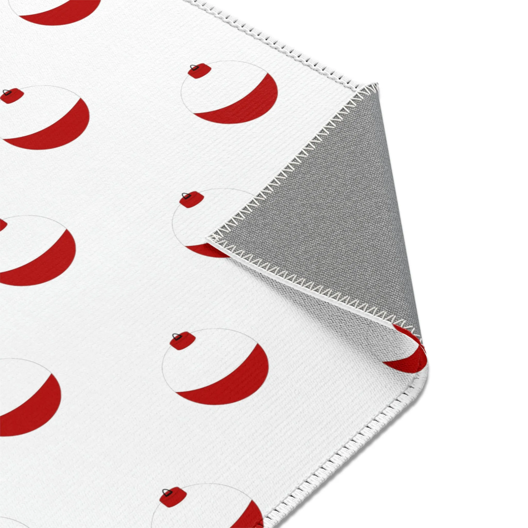 Traditional Red & White Bobber - Pattern - Area Rugs