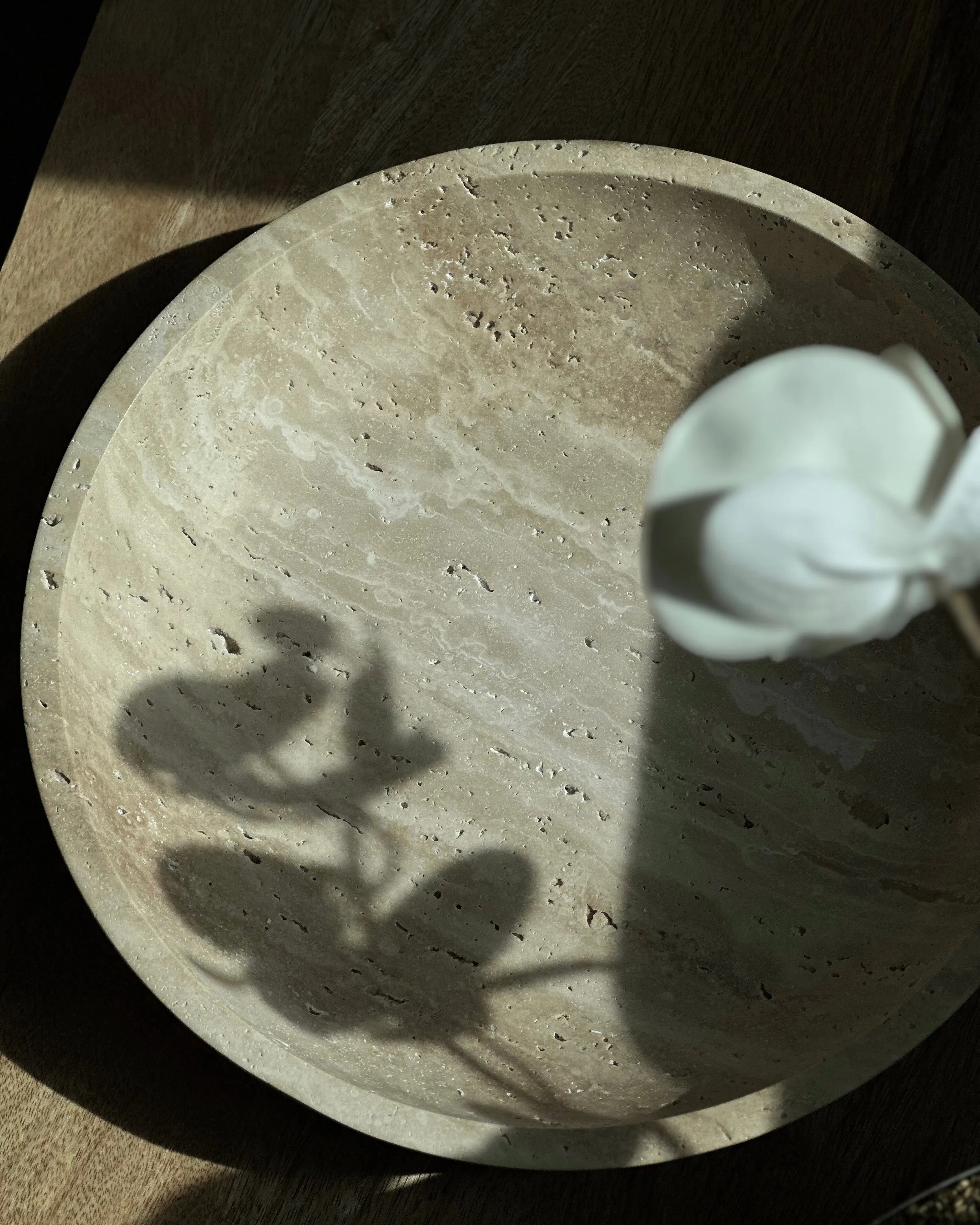 Travertine Elevated Bowl