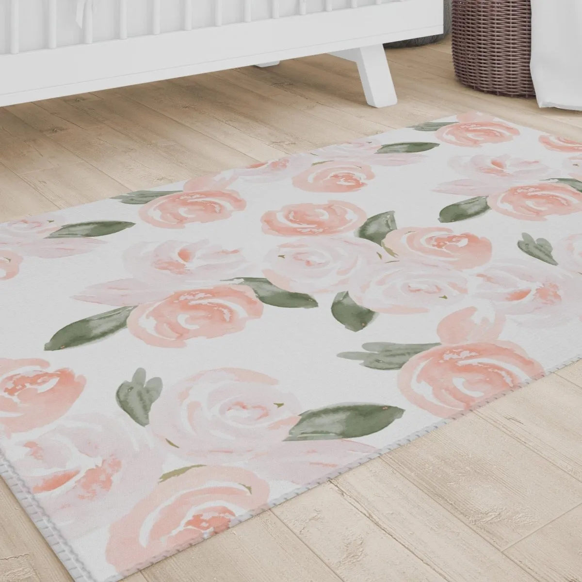 Watercolor Floral Nursery Rug