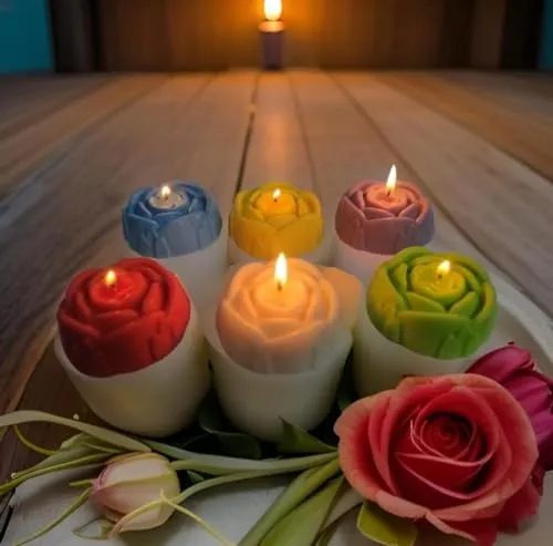 White 6pc and blue 6pc color fragrance candle/scented candle/home decor candle/candle light/candles/combo pack of 12